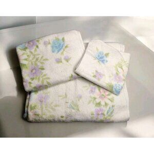 Springmaid 4 Piece Floral Cotton Towel Set Cottagecore Romantic MCM USA